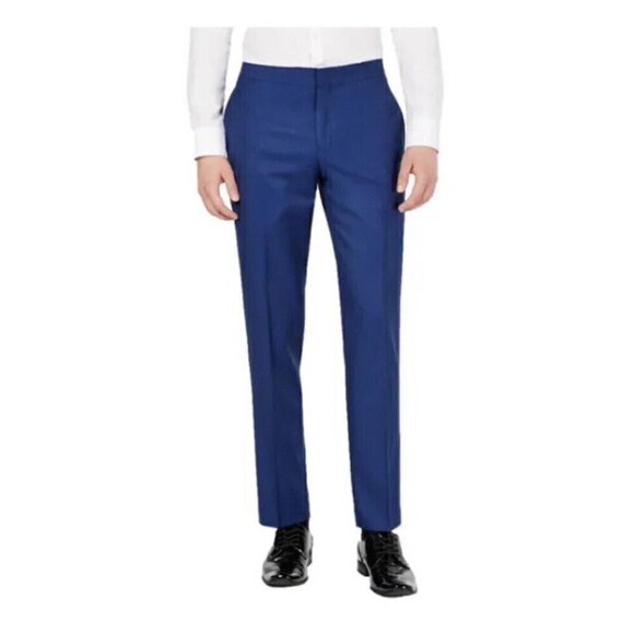 Ryan Seacrest Distinction Dress Pants Men’s 30 X 32 Blue Wool $175 New Classic - Picture 11 of 15